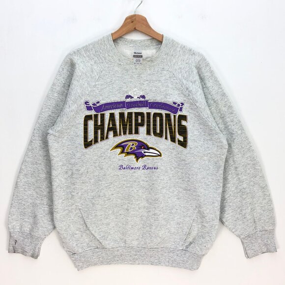 1998 Baltimore Ravens Football Sweatshirt, Light Grey, S - 3XL - Picture 1 of 2